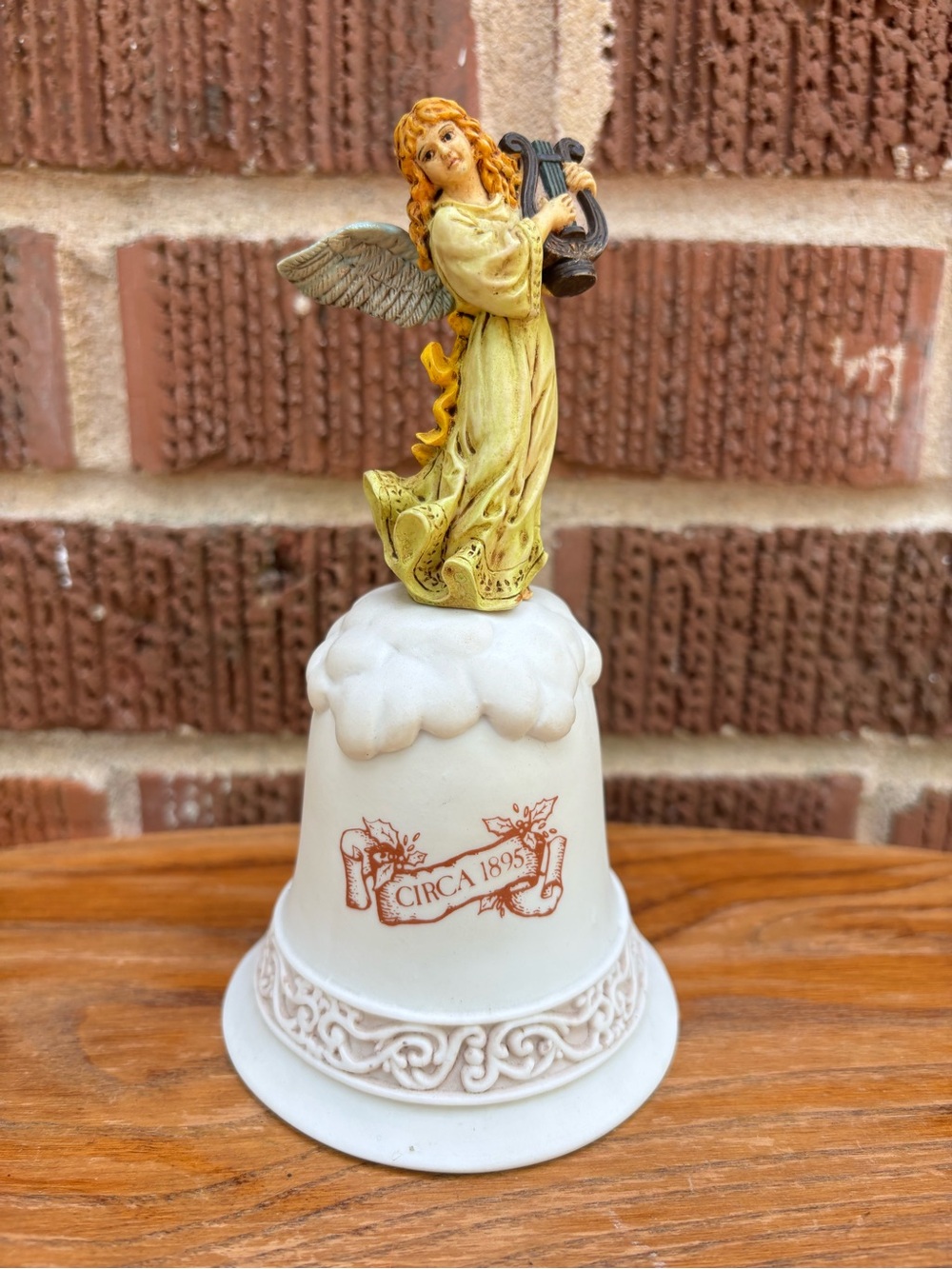 Enesco John Grossman Gifted Line Victorian angel Bell Ceramic Multicolor 6” Vtg